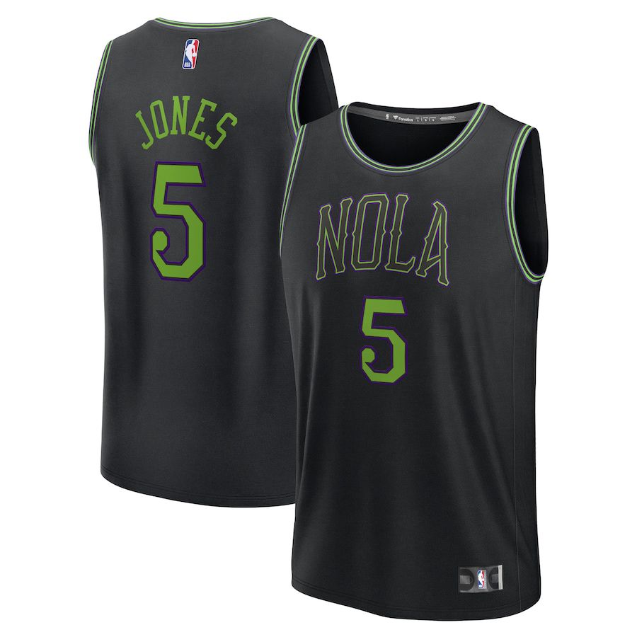 Men New Orleans Pelicans 5 Herbert Jones Fanatics Branded Black City Edition 2023-24 Fast Break NBA Jersey